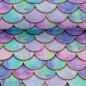 Preview: Baumwolldruck Mermaid Flossenoptik Bunt